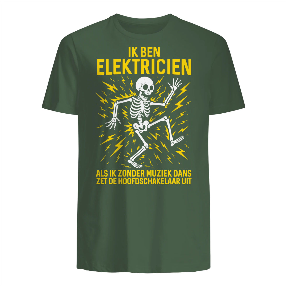 Elektricien T-Shirt Legergroen – Grappig Beroepen Shirt